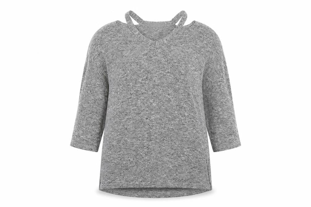 Front view of TU women’s grey pullover sweatshirt, size UK 14
