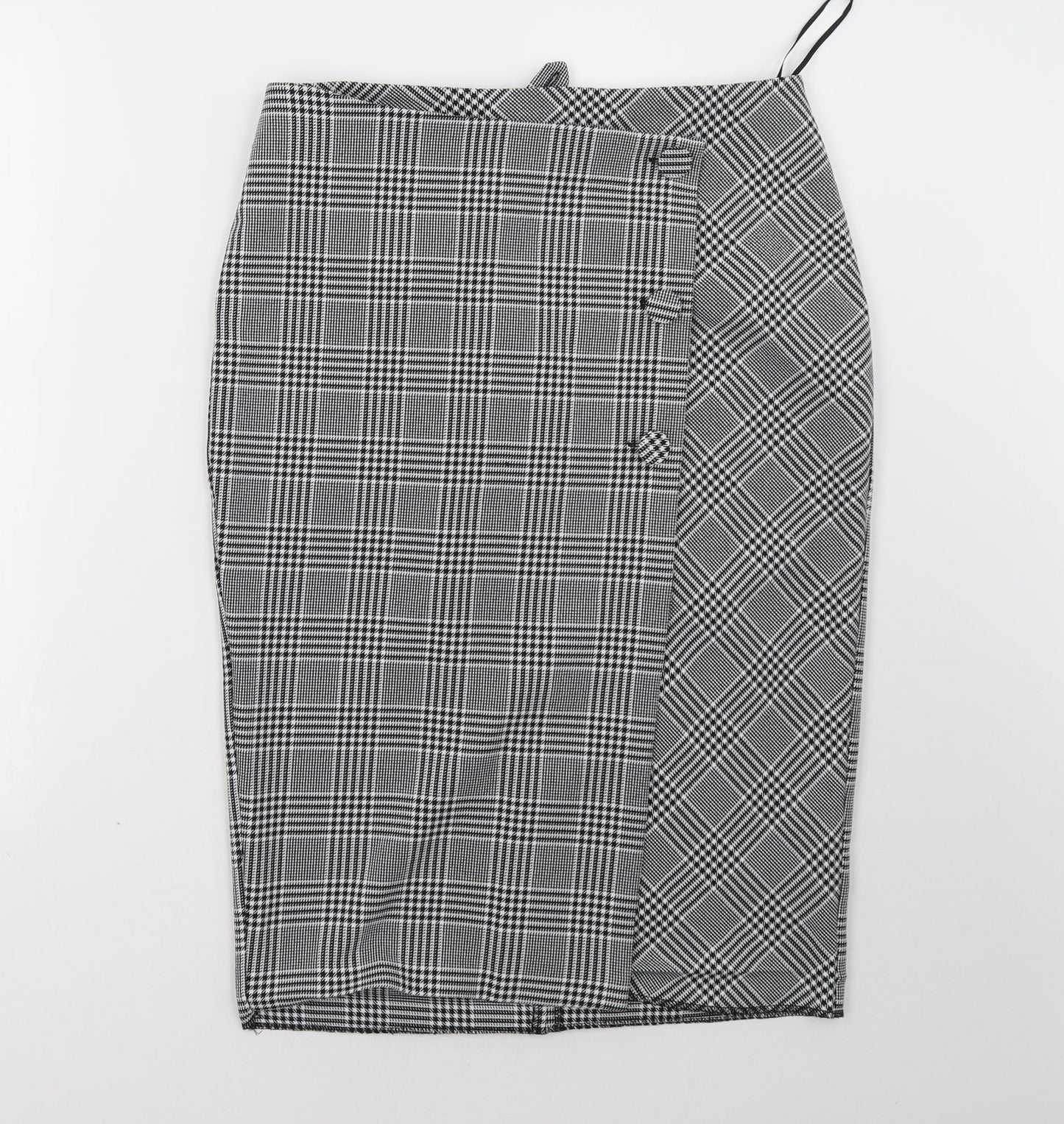 Matalan Womens Grey Check  A-Line Skirt Size 10