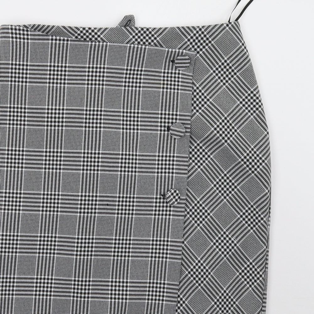 Matalan Womens Grey Check  A-Line Skirt Size 10