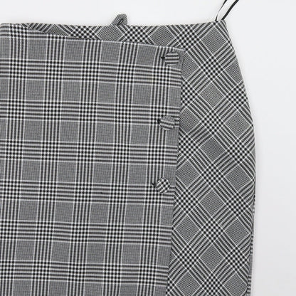 Matalan Womens Grey Check  A-Line Skirt Size 10