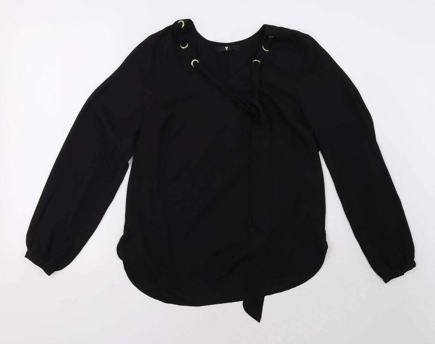 Womens UK Size 12 Very Black Basic Blouse