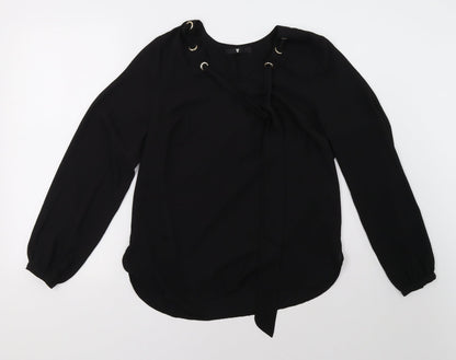 Womens UK Size 12 Very Black Basic Blouse