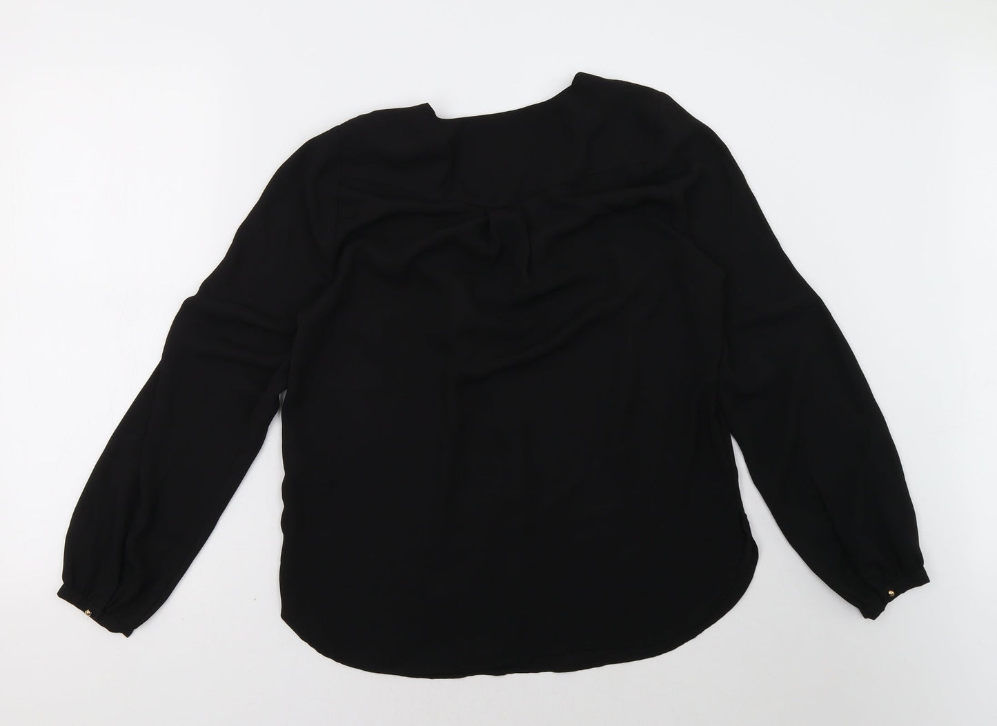 Womens UK Size 12 Very Black Basic Blouse