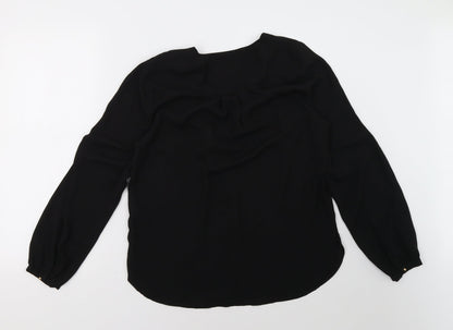 Womens UK Size 12 Very Black Basic Blouse
