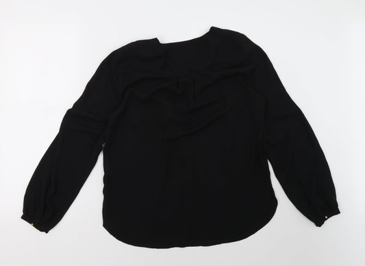 Womens UK Size 12 Very Black Basic Blouse