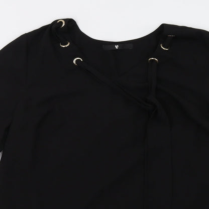 Womens UK Size 12 Very Black Basic Blouse