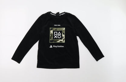 Primark Boys Black  Rayon  Pyjama Top Size 9-10 Years  - playstation