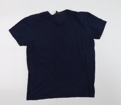 Mens UK Size L Anvil Blue  T-Shirt