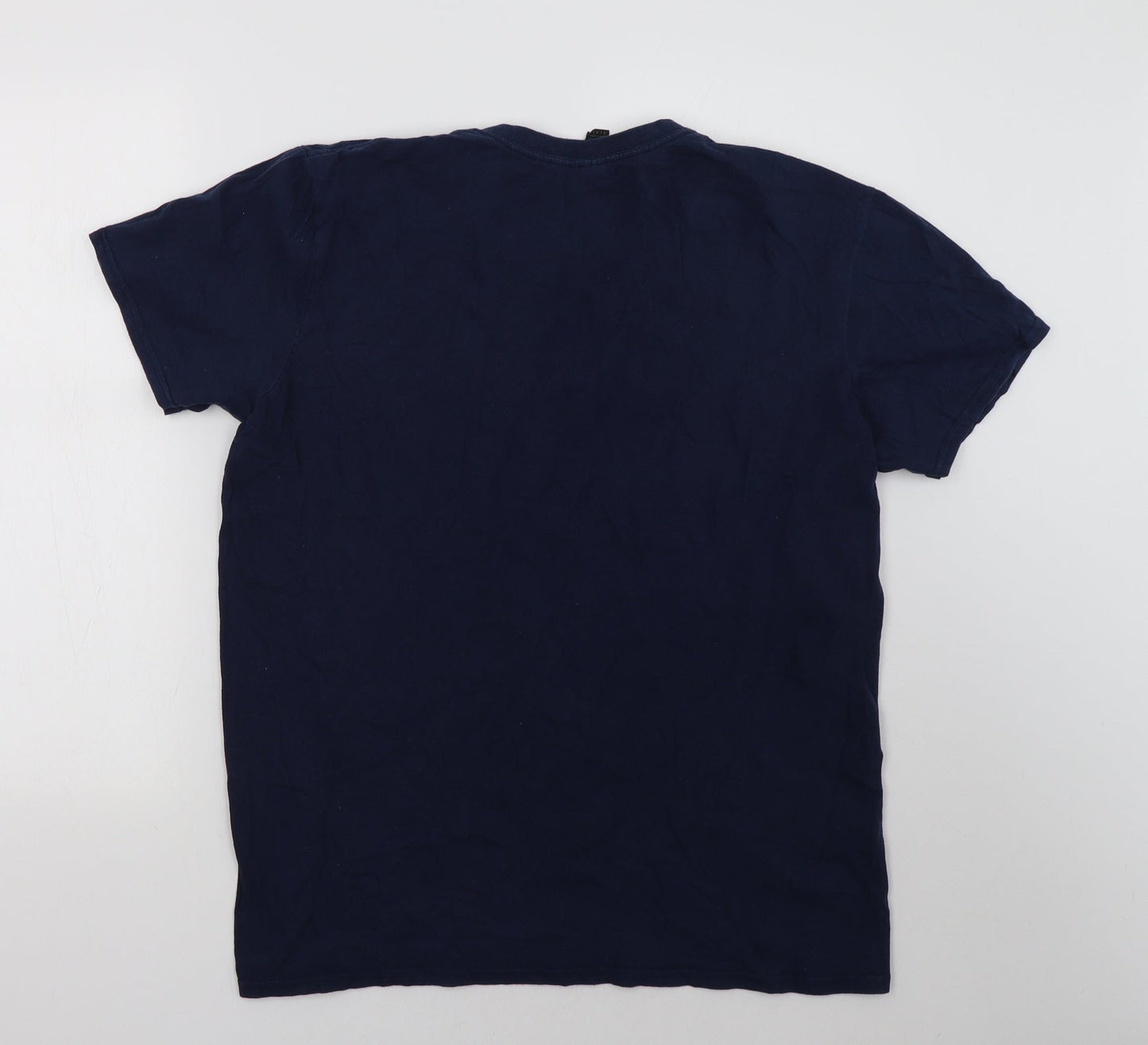 Mens UK Size L Anvil Blue  T-Shirt