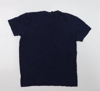 Mens UK Size L Anvil Blue  T-Shirt