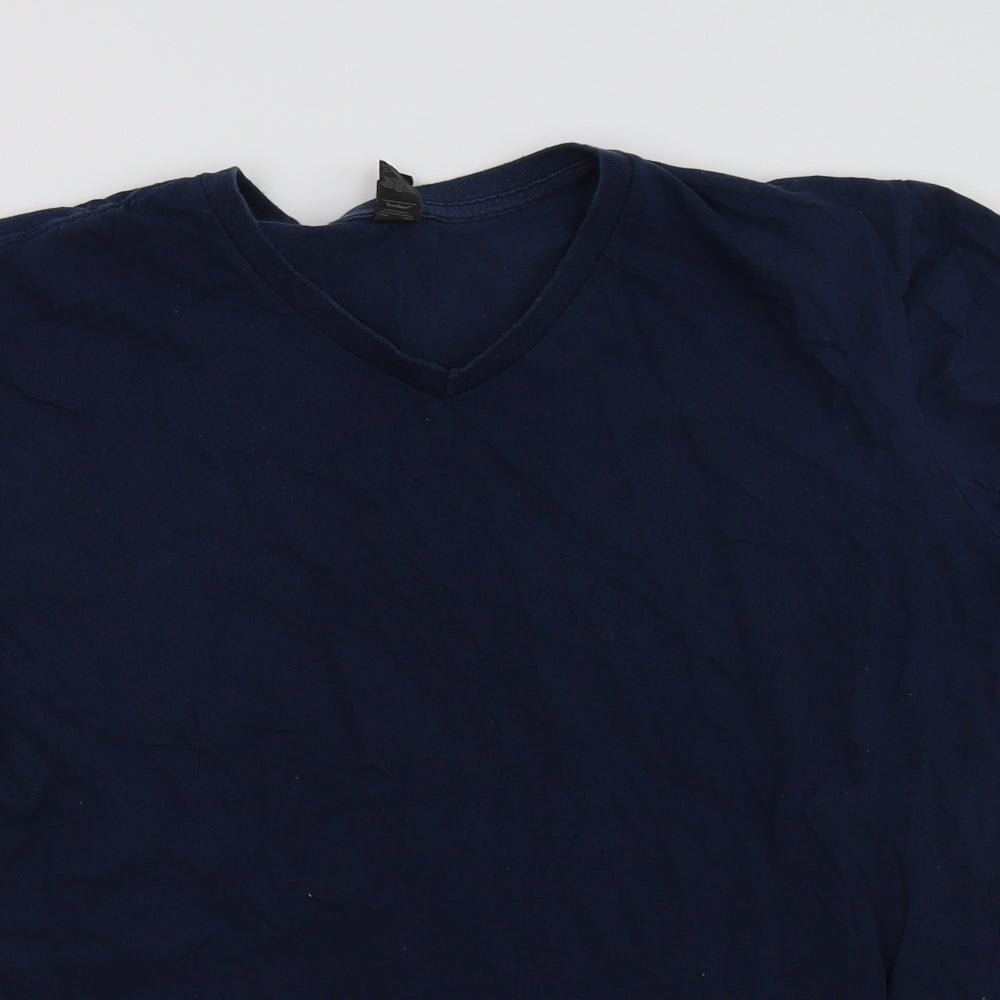 Mens UK Size L Anvil Blue  T-Shirt