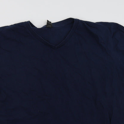 Mens UK Size L Anvil Blue  T-Shirt