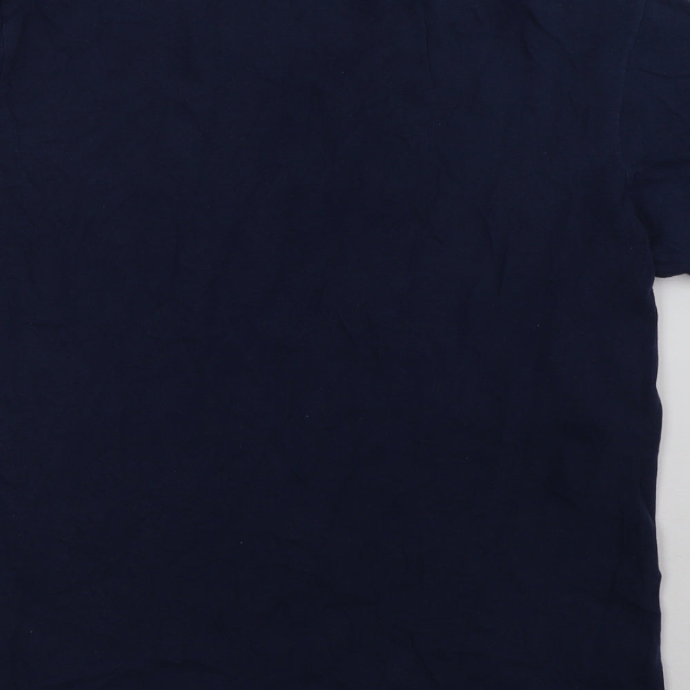 Mens UK Size L Anvil Blue  T-Shirt