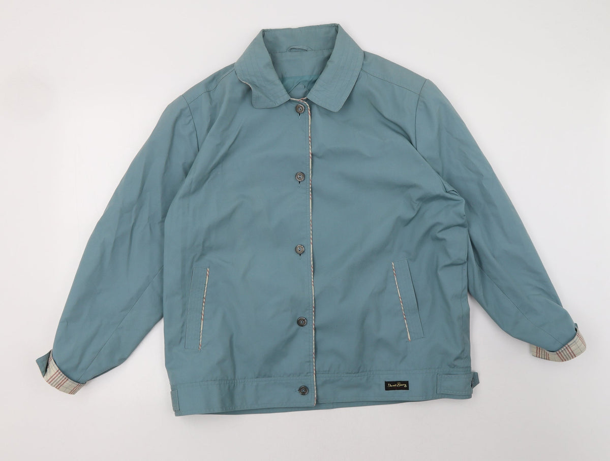 Additional front view of david berry women’s blue jacket, size UK 18
