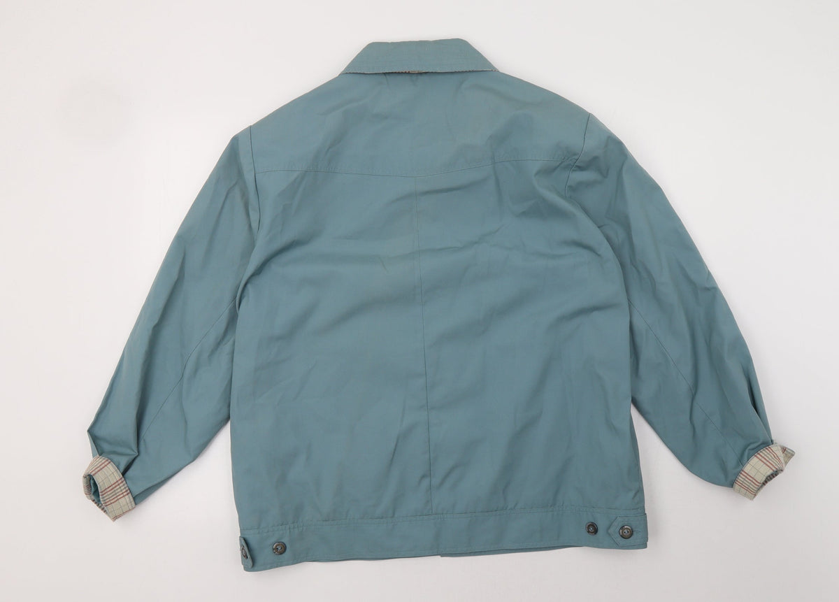 Back view of david berry women’s blue jacket, size UK 18