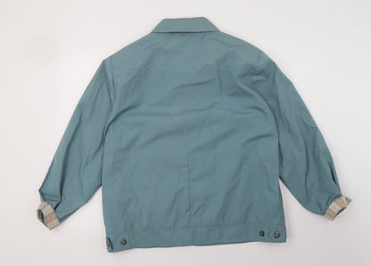 Back view of david berry women’s blue jacket, size UK 18