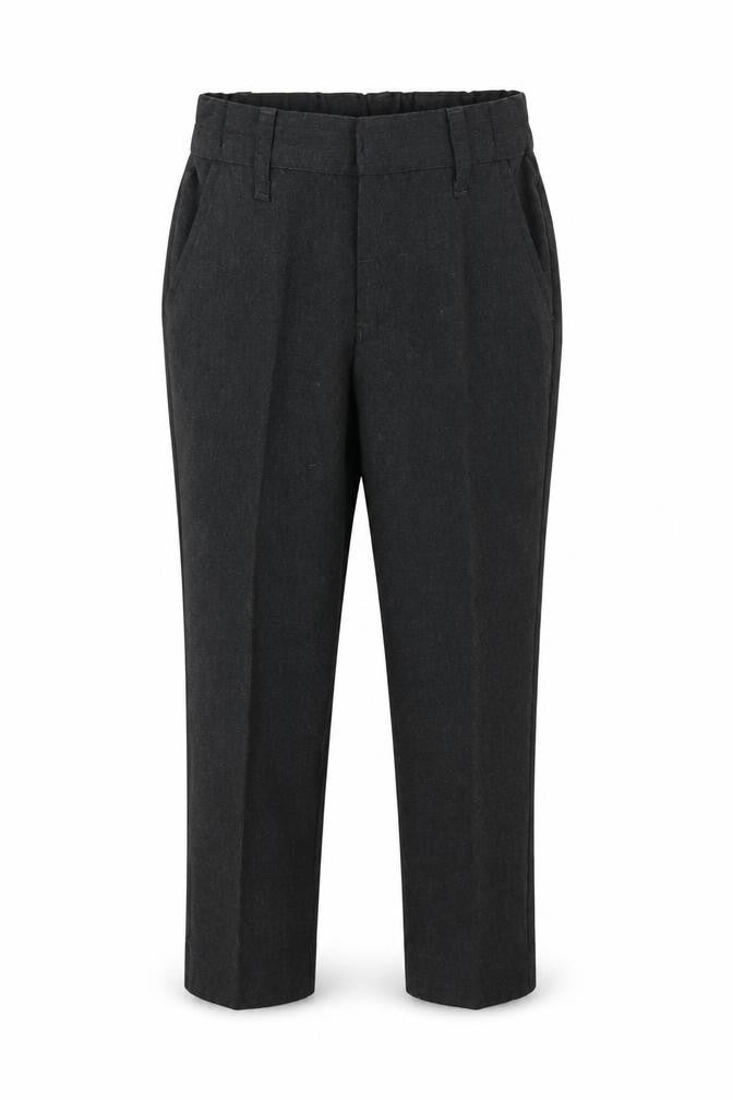 Front view of Nutmeg boys’ grey trousers, size 3-4, years