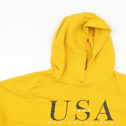 H&M Womens Yellow   Pullover Hoodie Size S