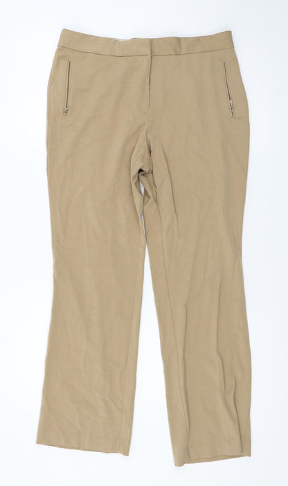 Womens UK Size 12 Marks and Spencer Regular Fit  Beige Trousers