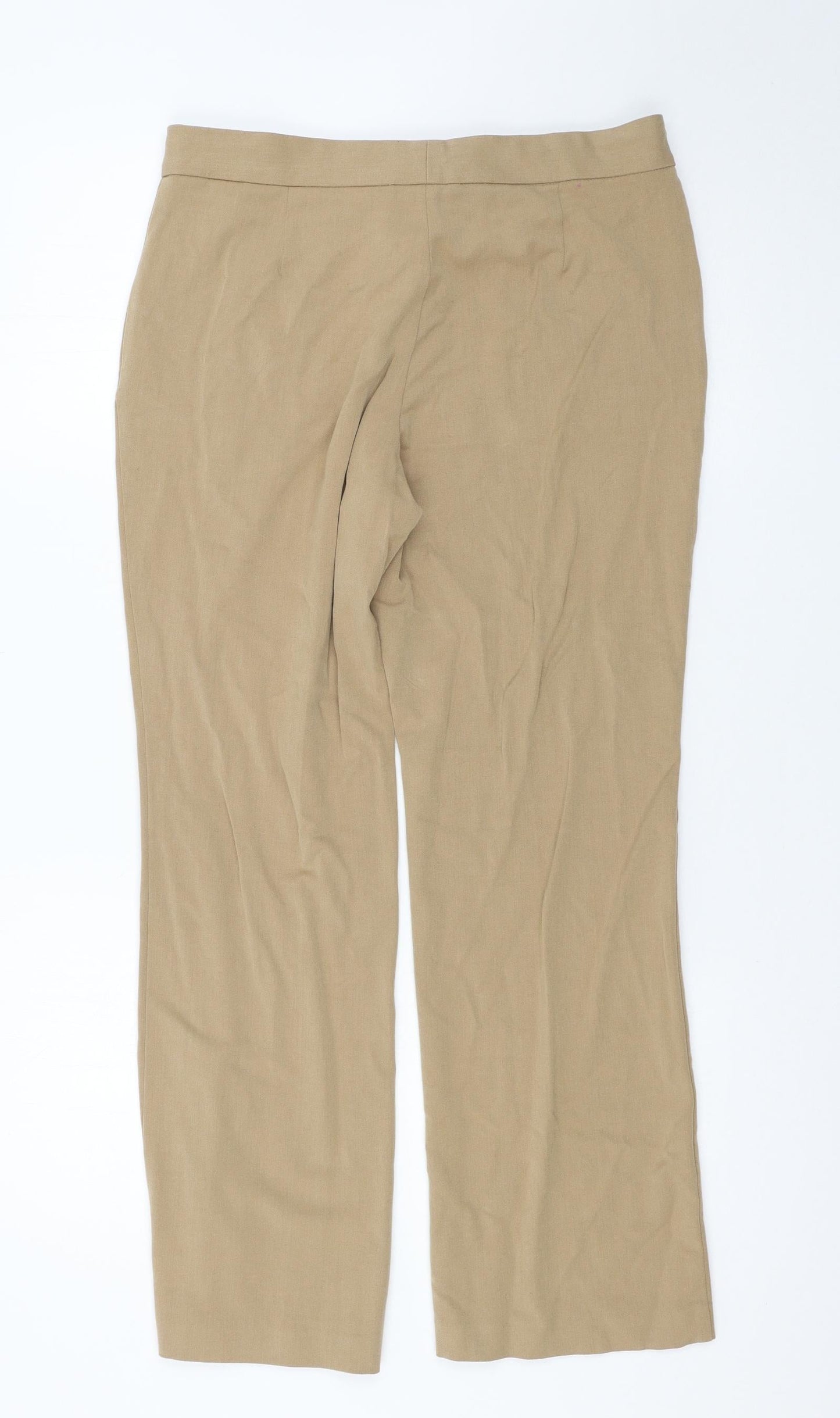 Womens UK Size 12 Marks and Spencer Regular Fit  Beige Trousers