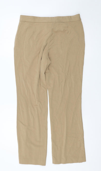 Womens UK Size 12 Marks and Spencer Regular Fit  Beige Trousers