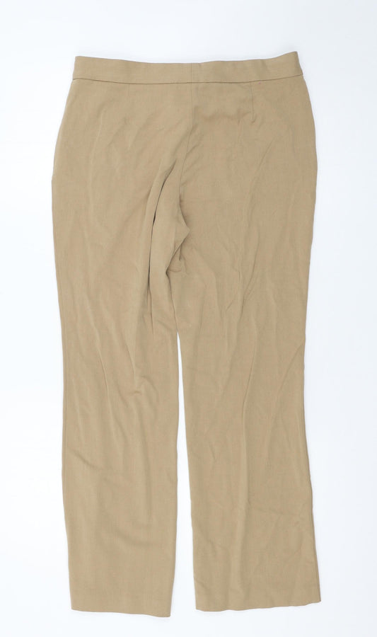 Womens UK Size 12 Marks and Spencer Regular Fit  Beige Trousers