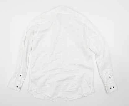 Mens UK Size 15.5 Cedar Wood State White  Button-Up Long Sleeve Casual Shirt