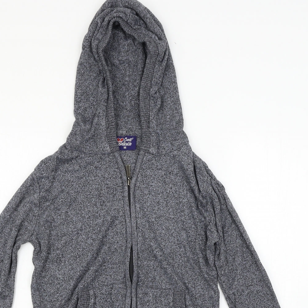 Sweet Delicate Womens Grey   Full Zip Hoodie Size M