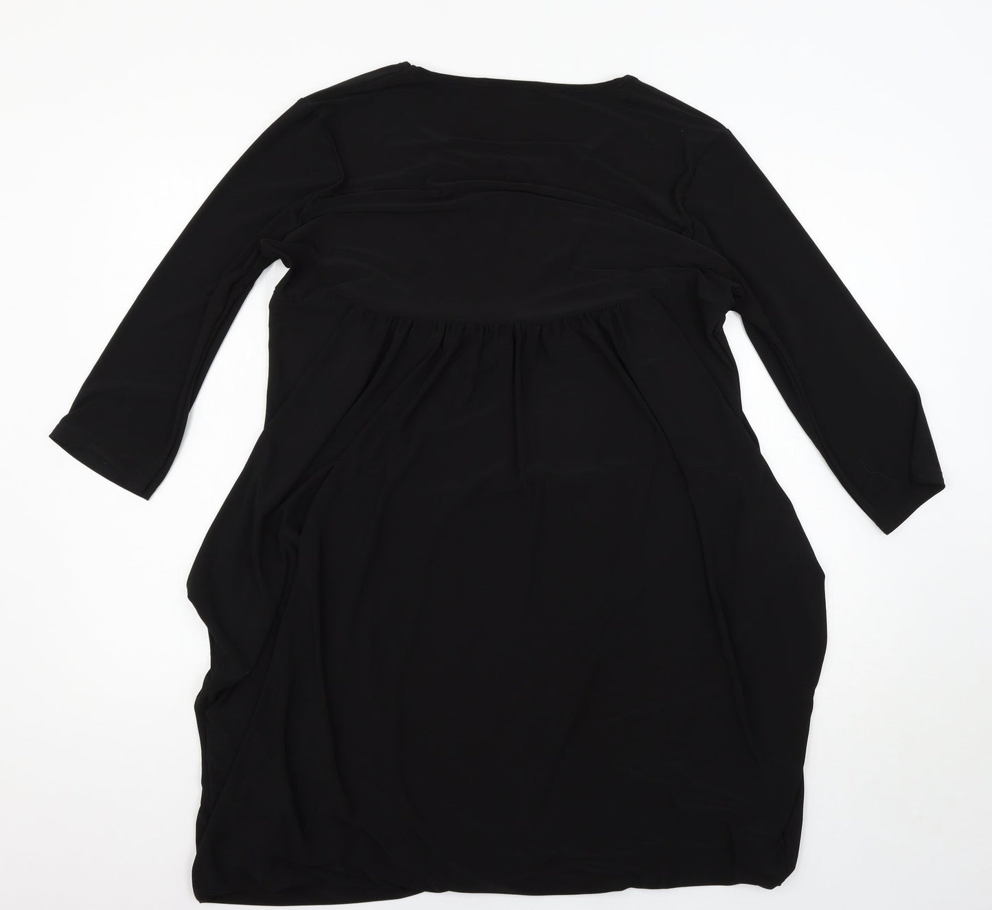 Nicole Womens Black Houndstooth  T-Shirt Dress  Size L