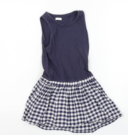 NEXT Girls Blue Check  Tank Dress  Size 5 Years
