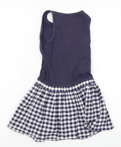 NEXT Girls Blue Check  Tank Dress  Size 5 Years