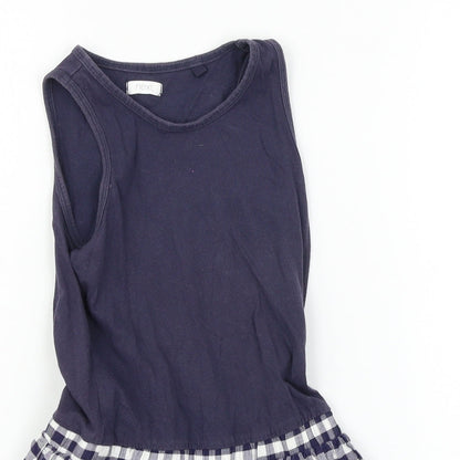 NEXT Girls Blue Check  Tank Dress  Size 5 Years