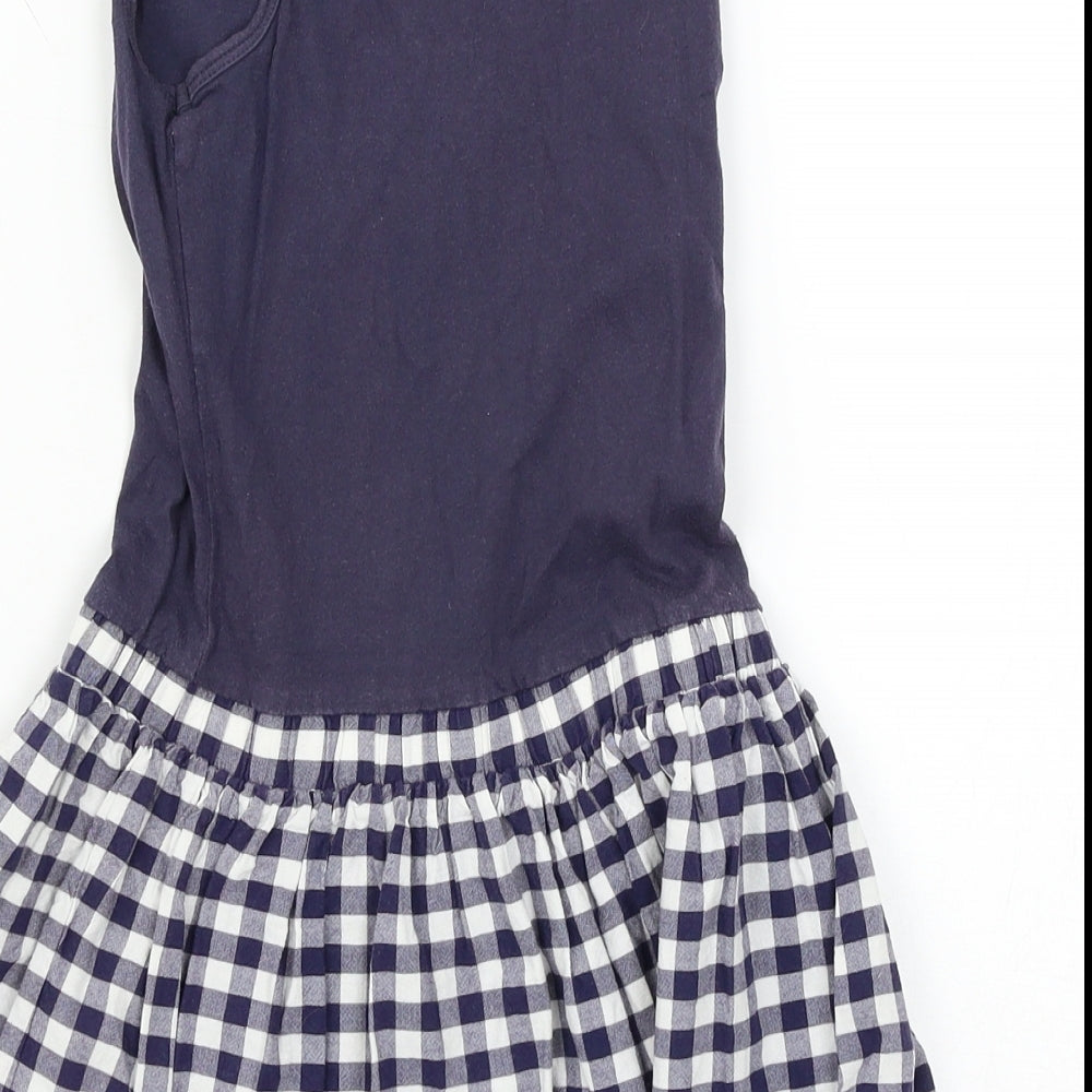 NEXT Girls Blue Check  Tank Dress  Size 5 Years