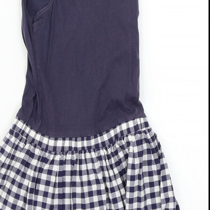 NEXT Girls Blue Check  Tank Dress  Size 5 Years