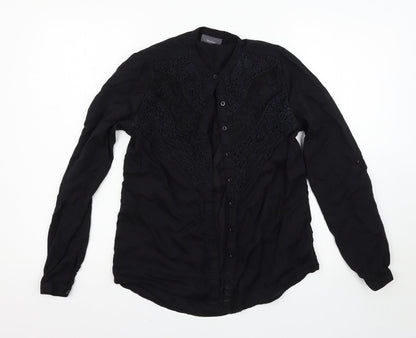 Womens UK Size 6 Yessica Black Basic Button-Up