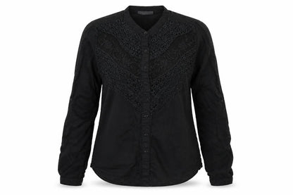 Womens UK Size 6 Yessica Black Basic Button-Up