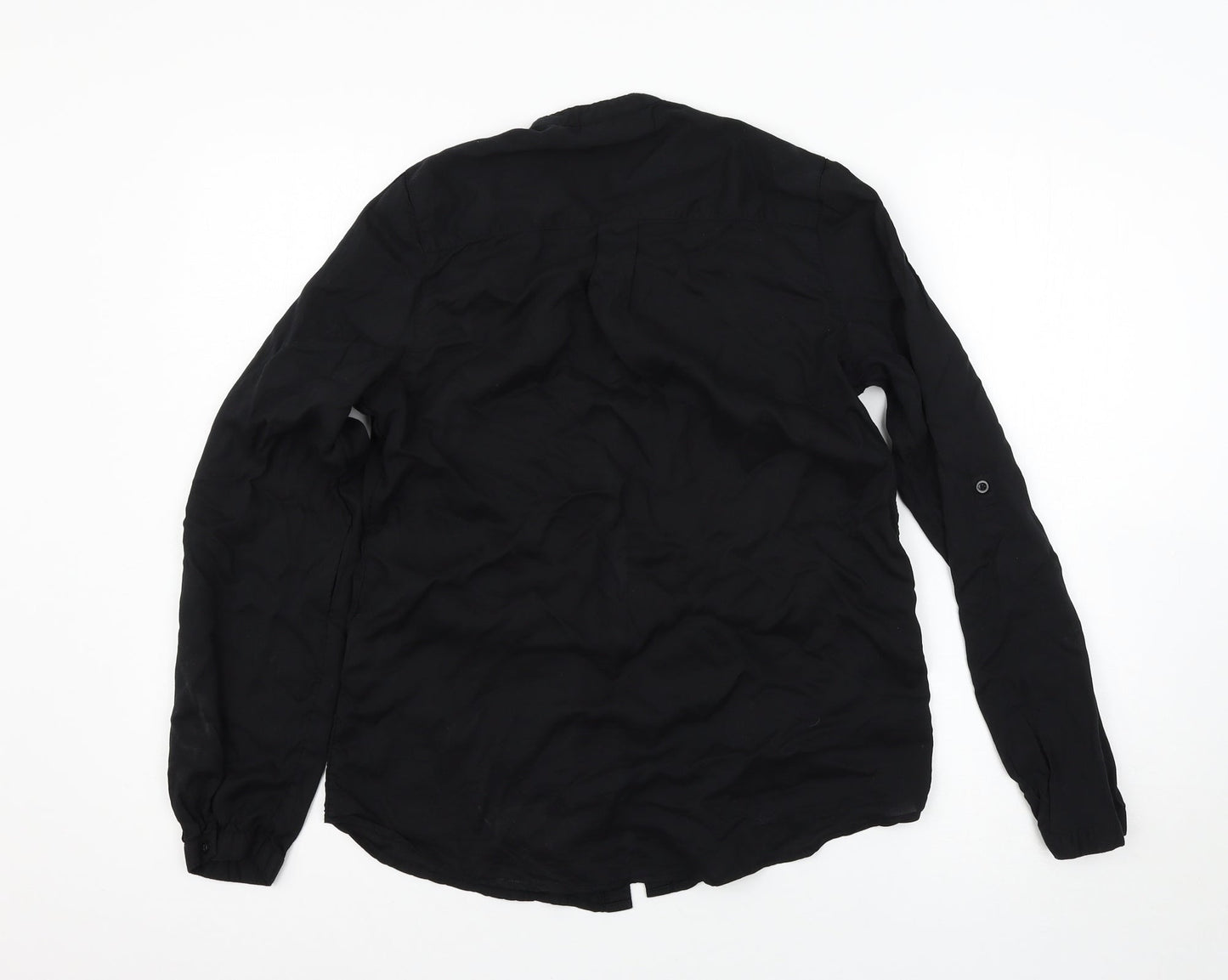 Womens UK Size 6 Yessica Black Basic Button-Up