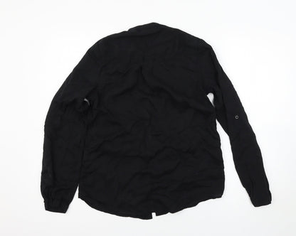 Womens UK Size 6 Yessica Black Basic Button-Up