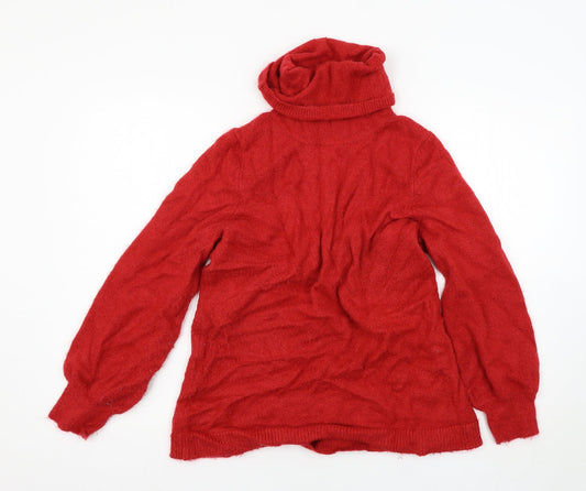 Womens UK Size 14 M&Co Red Pullover Jumper