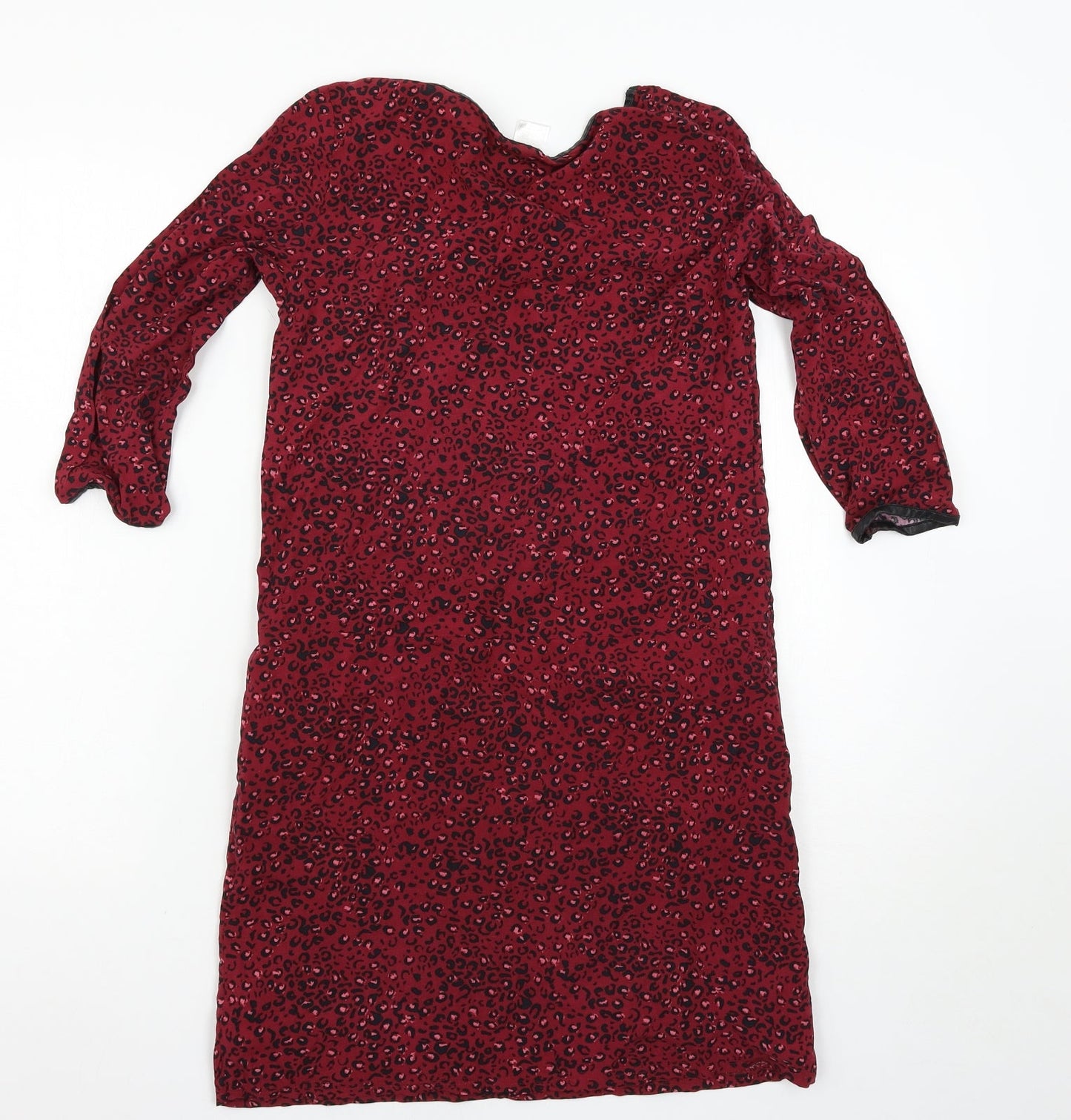 Le Redoute Womens Red Animal Print  T-Shirt Dress  Size 6
