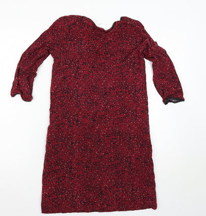 Le Redoute Womens Red Animal Print  T-Shirt Dress  Size 6