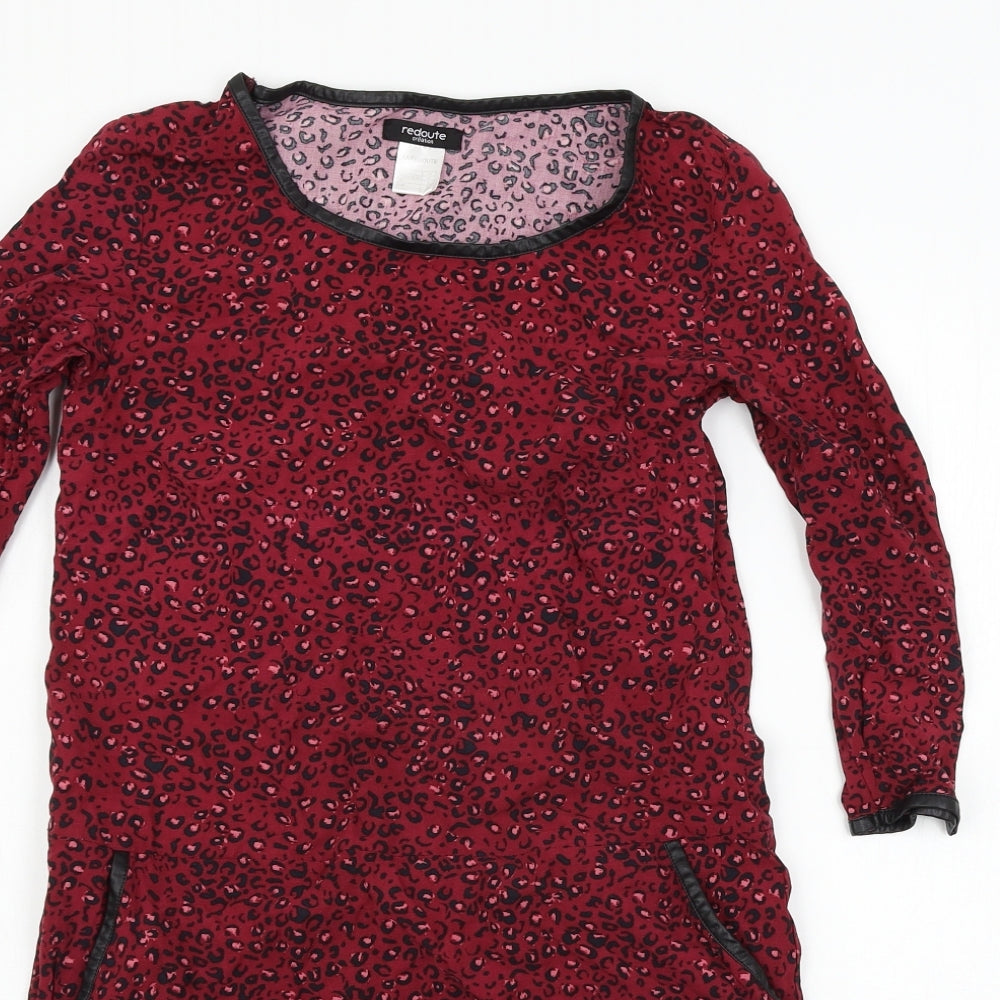 Le Redoute Womens Red Animal Print  T-Shirt Dress  Size 6