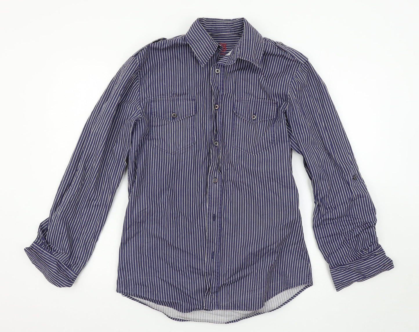Mens UK Size S Burton Black  Button-Up Long Sleeve Casual Shirt