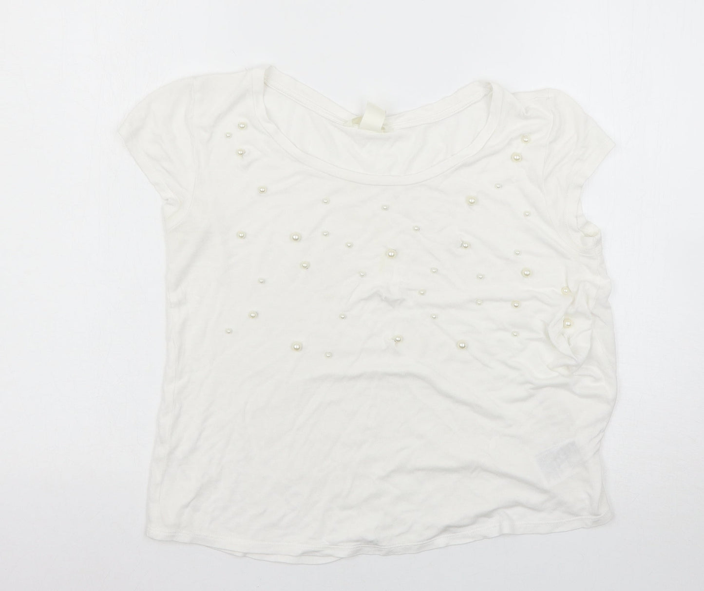 Womens UK Size S H&M White Basic T-Shirt