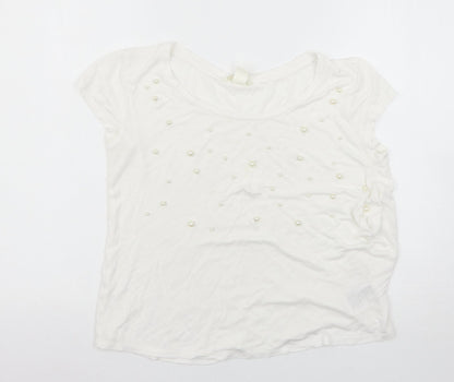 Womens UK Size S H&M White Basic T-Shirt