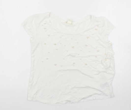 Womens UK Size S H&M White Basic T-Shirt