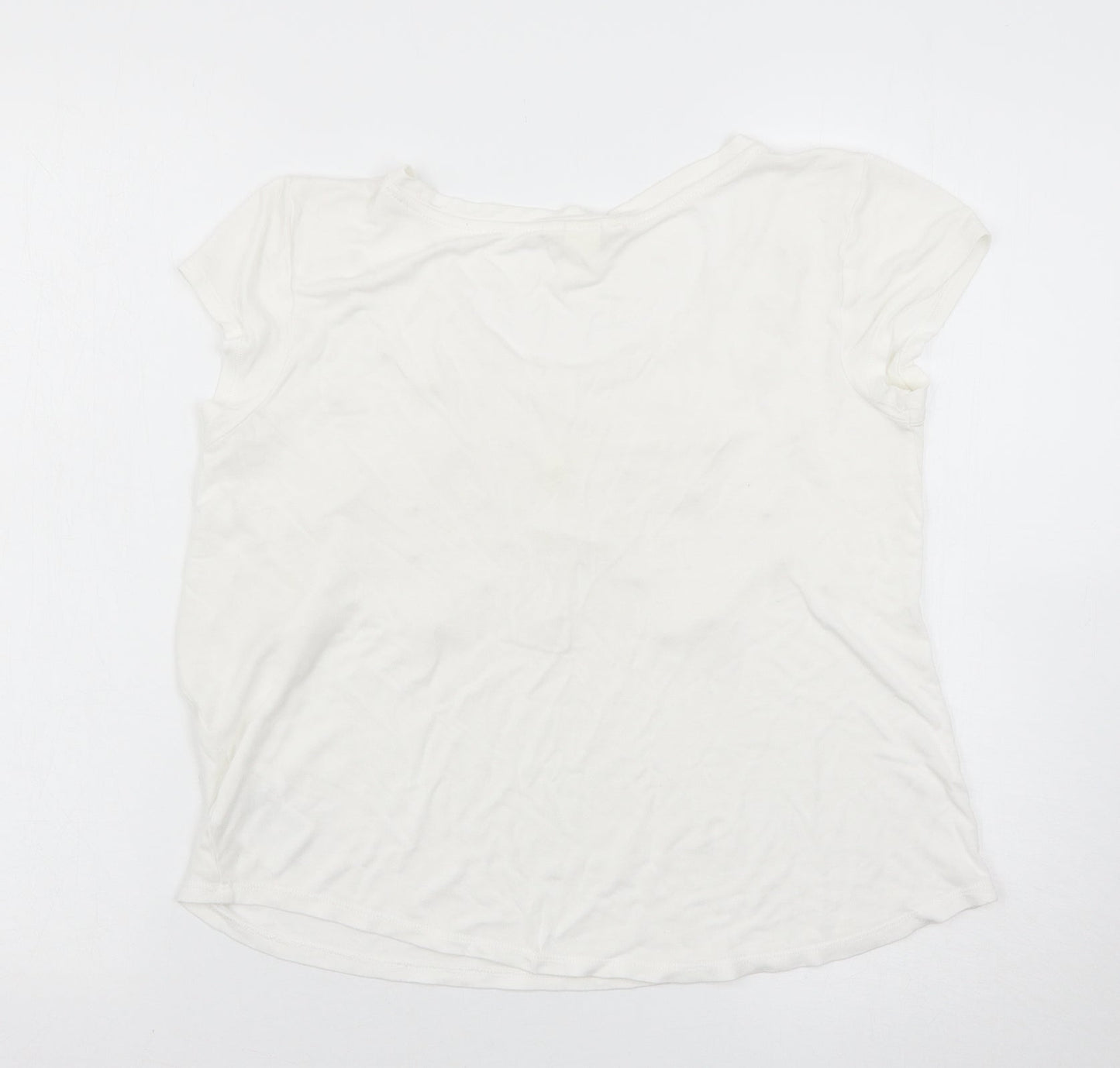 Womens UK Size S H&M White Basic T-Shirt