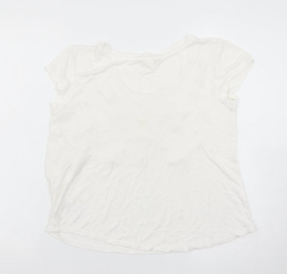 Womens UK Size S H&M White Basic T-Shirt