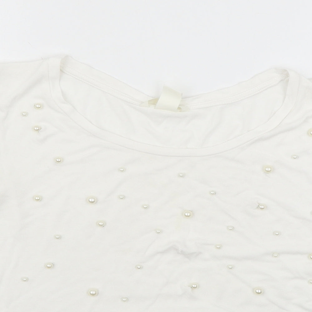 Womens UK Size S H&M White Basic T-Shirt
