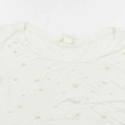 Womens UK Size S H&M White Basic T-Shirt